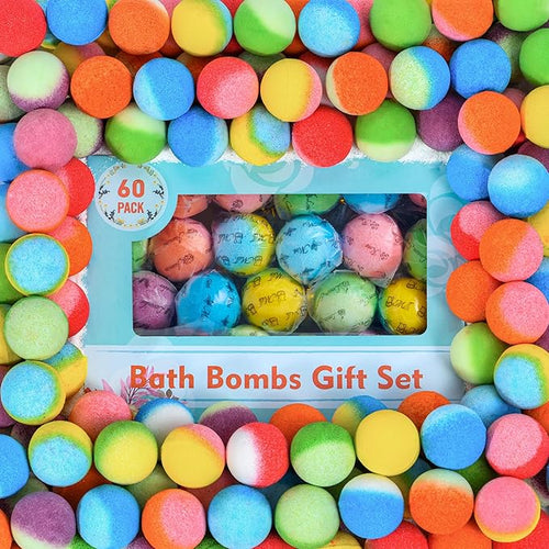 60 Pack Bath Bombs Set, Christmas Stocking Stuffers, Birthday Gift Set by PickMora