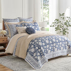 Levtex Home Adare Denim Reversible Full/Queen Quilt Set - Image 4