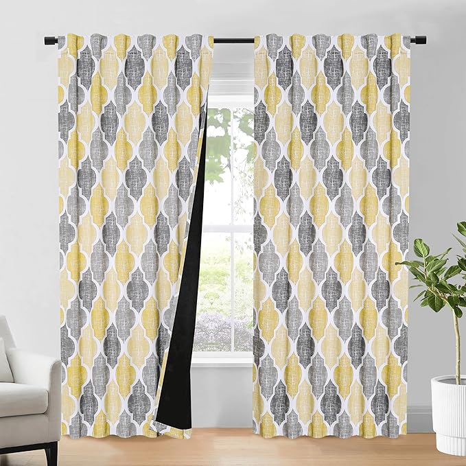 Beauoop 100% Blackout Curtains 96 Inches Long 2 Panels by Beauoop