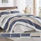 Andency California King Quilt Set Yellow Blue, 3 Pieces Ultra Soft Lightweight - Image 6