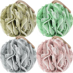 Loofah Sponge Pack of 4, Deep Cleansing Body Scrubber by GoWorth