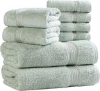 Superior Egyptian Cotton 8-Piece Towel Set, Guest Bath Decor Essentials - Image 2