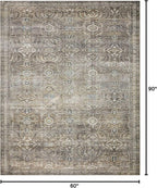 Loloi Layla Collection LAY-13 Antique/Moss 5'-0" x 7'-6" .13" Thick Area Rug - Image 2