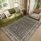 Washable 4x6 Rugs for Living Room, Boho Non-Slip Vintage Distress Small Rugs by Hedwior