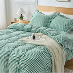 Gingham Duvet Cover King Size, 3 Pieces Soft Breathable Microfiber Plaid - Image 6