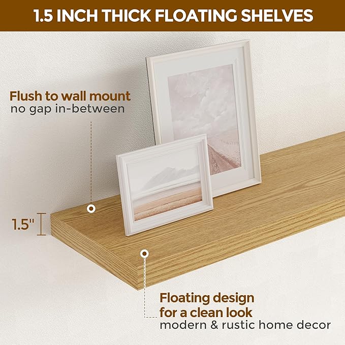 Fun Memories Floating Shelves for Wall, 36 x 9.3 Large Floating Shelf Wall - Image 5