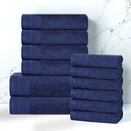 Superior Honeycomb 100% Cotton 500 GSM 12 Piece Bath Towel Set, 6 Washcloths - Image 2