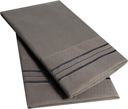 2 Pack Pillow Case Set 1800 Series Fine Brushed Microfiber Pillowcases by SweetHomeCollection
