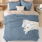 Andency Grayish Blue Comforter Set King Size, 3 Pieces Boho Bedding Set & - Image 7