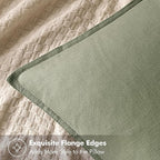 MIULEE Decorative Linen Pillow Covers 20x20 Inch Sage Green ​Boho Farmhouse​ - Image 2
