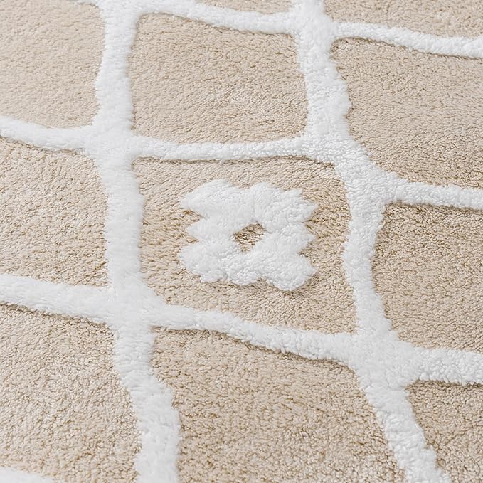 Ivory 8x10 Area Rug Moroccan Shag Living Room Washable Carpet Soft Non Shedding - Image 7