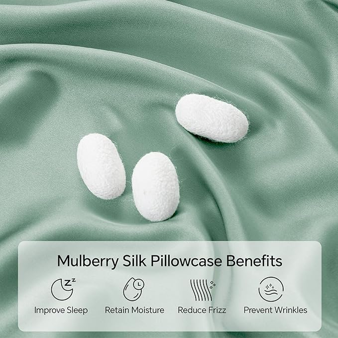 INFIIXSO Silk Pillow Cases 2 Pack Standard Size, Ultra Smooth & Soft Mulberry - Image 2