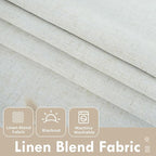DriftAway Double Layer Linen Blackout Tie Up Curtains Thermal Insulated Fully - Image 3