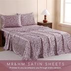 MR&HM Satin Bed Sheets, California King Size Sheets Set - Image 7