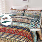 WONGS BEDDING Boho Quilt Set Twin Size, Lightweight Microfiber Bed Decor - Image 5