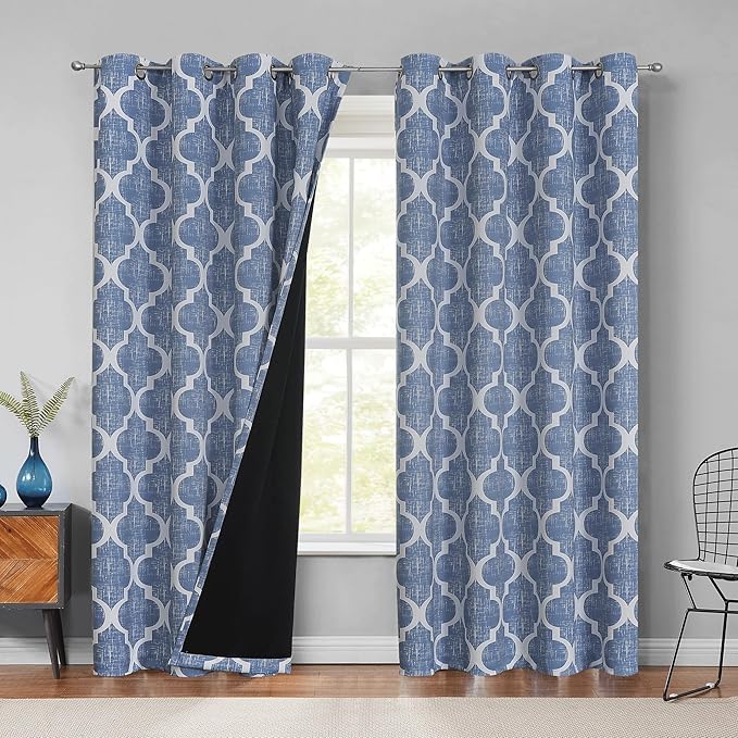 Beauoop 100% Blackout Curtains 84 Inches Long 2 Panels by Beauoop