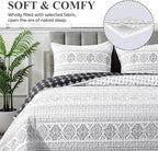Andency Black White Quilts Queen Size, 3 Pieces Queen Quilt Bedding Set Boho - Image 3