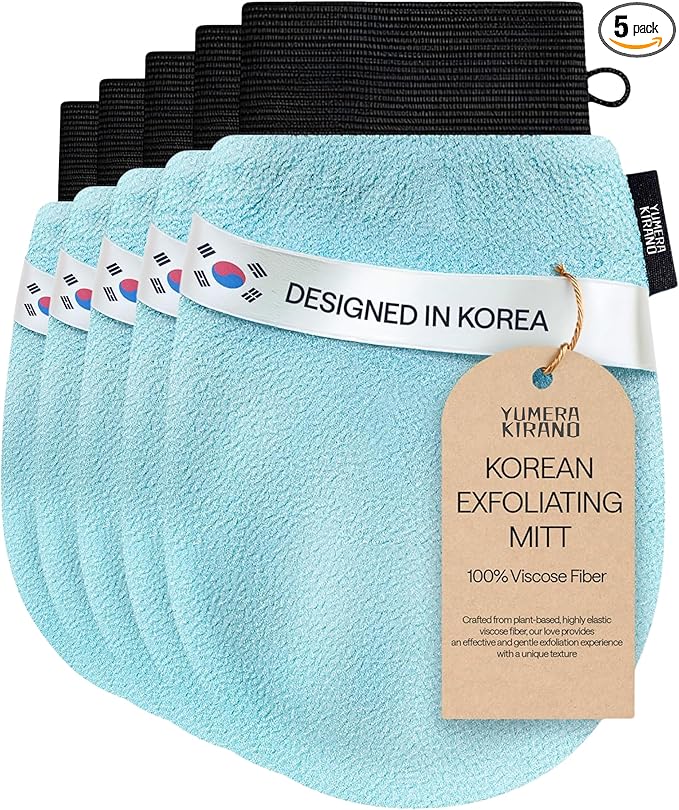 Korean Exfoliating Glove for Shower – Deep Body Scrubber & Face Exfoliator – by YumeraKirano
