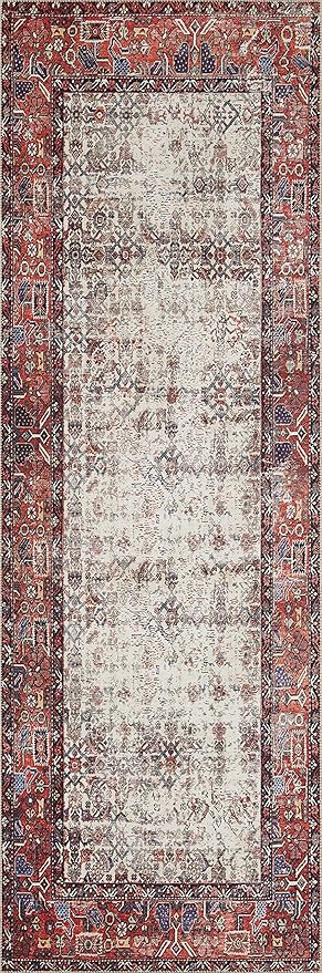 Loloi Layla Collection LAY-12 Ivory/Brick 3'-6" x 5'-6" .13" Thick Accent Rug - Image 4