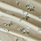 SUSYBAO Decorative Floral Duvet Cover King 100% Cotton 3 Pcs Set 1 Khaki White - Image 3