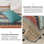 WONGS BEDDING Boho King Quilt Set, Lightweight Microfiber Bed Decor Bedspread - Image 7
