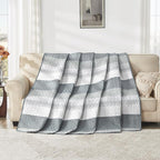 Andency Grey Striped Quilt Twin, 2 Pieces Patchwork Bedspread Coverlet Set - Image 9
