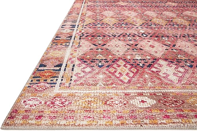 Loloi Layla Collection LAY-15 Magenta/Multi 2'-3" x 3'-9" .13" Thick Accent Rug - Image 3