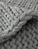 YnM 100% Cotton Weighted Blanket, Handmade Chunky Knitted Throw, No fillers - Image 4