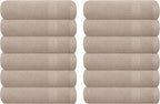 GLAMBURG Ultra Soft 12-Piece Washcloths Set 13x13-100% Ringspun Cotton by GLAMBURG