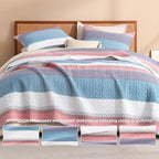 Litanika Twin Quilt Set Purple, 68x86 Stripe Bedspread Coverlet 2 Pieces - Image 5