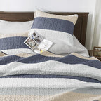 Andency California King Quilt Set Yellow Blue, 3 Pieces Ultra Soft Lightweight - Image 3