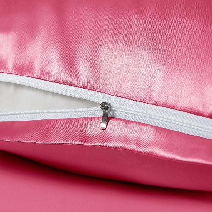Peach Red Satin Pillowcases - Image 4