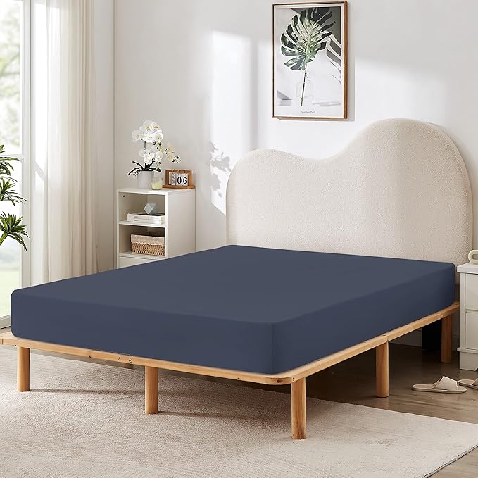 HBHLFZ King Fitted Sheet Only, Soft Breathable Bottom Sheet by HBHLFZLuxuryHomeLife