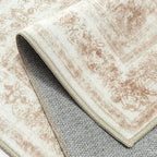 Runner Rug 3x10 Cream Hallway Washable Beige Carpet Non Slip Vintage Medallion - Image 7