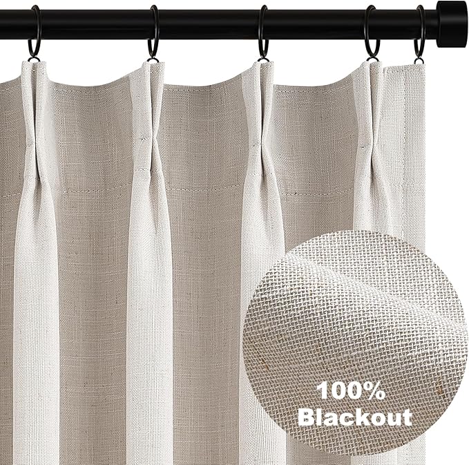 Topfinel Pinch Pleated Curtains 96 Inch Long, 100% Blackout Thermal Insulated by Topfinel