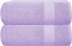 GLAMBURG Premium Cotton Oversized 2 Pack Bath Sheet 35x70-100% Pure Cotton by GLAMBURG