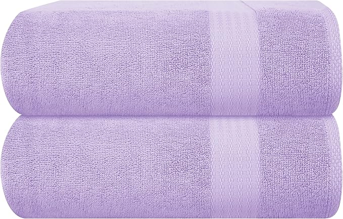 GLAMBURG Premium Cotton Oversized 2 Pack Bath Sheet 35x70-100% Pure Cotton by GLAMBURG