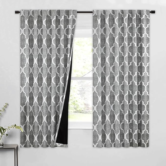 Beauoop 100% Blackout Curtains 63 Inches Long 2 Panels by Beauoop