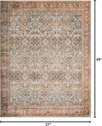 Loloi Layla Collection LAY-04 Ocean/Rust 2'-3" x 3'-9" .13" Thick Accent Rug - Image 2