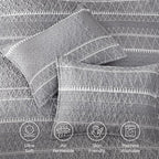Andency Quilts Queen Size Grey, 3 Pieces Queen Quilt Bedding Set Boho - Image 5