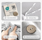 JELLYMONI 100% Washed Cotton Duvet Cover King – Soft, Breathable Linen-Look - Image 4