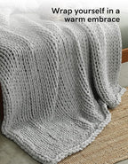 YnM 100% Cotton Weighted Blanket, Handmade Chunky Knitted Throw, No fillers - Image 3
