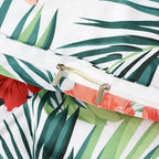 FADFAY Tropical Red Hibiscus Palm Leaves Duvet Cover Set Exotic Plants Bedding - Image 6