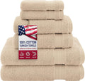 American Veteran 6 Piece Luxury Towel Set, 100% Cotton Turkish Towels by AmericanVeteranTowel