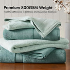 Madison Park 800GSM Bathroom Towel Set of 8 100% Cotton Bath Towel Set - Image 2
