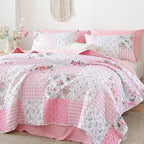 YIKUSH Quilt Sets Queen Size Floral Quilt Set 3 Pieces Bedding Set Bedspreads - Image 4