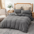 PURE ERA Jersey Knit Duvet Cover Set 100% T-Shirt Heather Cotton Super Soft - Image 5