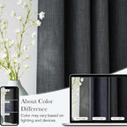 NICETOWN Faux Linen Charcoal Gray Blackout Curtains 84 inches Long - Image 5