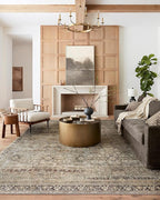 Loloi Layla Collection LAY-03 Olive/Charcoal 7'-6" x 9'-6" .13" Thick Area Rug by Loloi