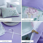 BOLINLIVING Floral Duvet Cover Queen Size 3 Pieces, Flower Duvet Cover - Image 6